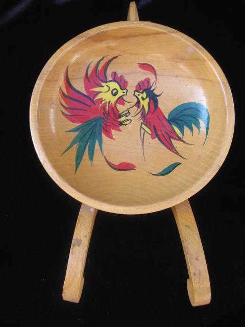 Fred Roberts Wheelbarrow With Roosters Decorative Candy Dish