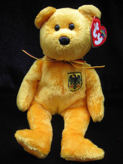 Ty PRINZ VON GOLD German Exclusive Ty Beanie Baby Bear MWMT