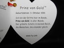 Ty PRINZ VON GOLD German Exclusive Ty Beanie Baby Bear MWMT