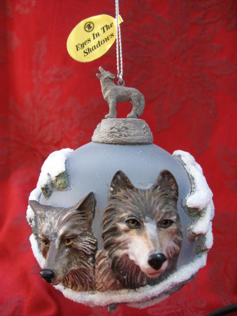 Bradford Eyes In The Shadows 3 Dimensional Wolf Christmas Tree Ornament
