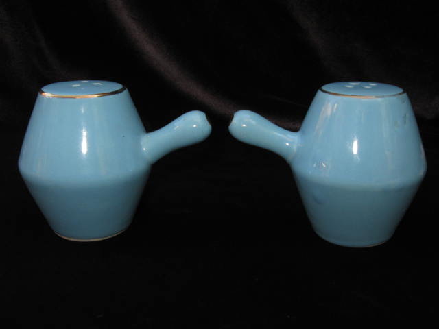 Vintage Blue Fruit Art Deco Salt & Pepper Shakers