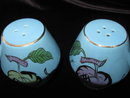 Vintage Blue Fruit Art Deco Salt & Pepper Shakers