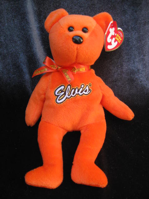 Ty COCO PRESLEY Elvis Presley The Orange Retired Beanie Baby Bear Reese's Candy