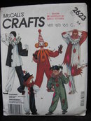 New Vintage McCall's Crafts 2623, Boys' & Girls' Clown Halloween Costume Sewing Pattern Size 2 4
