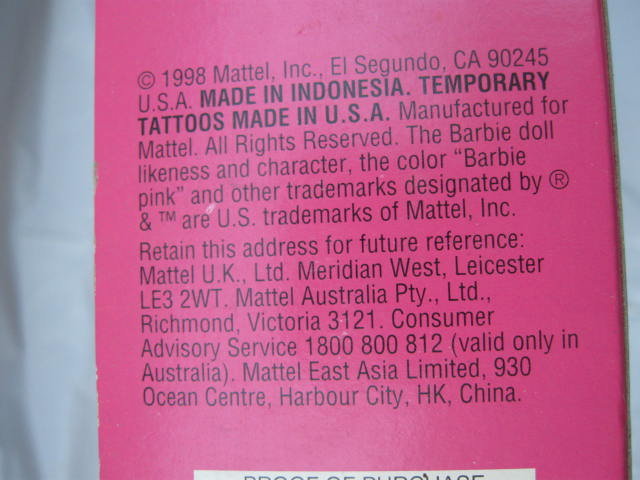 Mattel Butterfly Art Barbie Doll - Tattoo Barbie