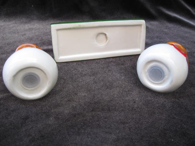 Christmas Cowboy Snowman or Snowmen With Display Stand 3 Piece Set Salt & Pepper Shakers
