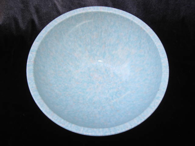 Shades of Aqua Blue - Green Brookpark Melmac Confetti Spatter Garbage Bowl