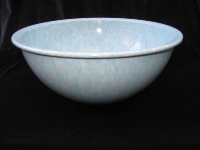 Shades of Aqua Blue - Green Brookpark Melmac Confetti Spatter Garbage Bowl