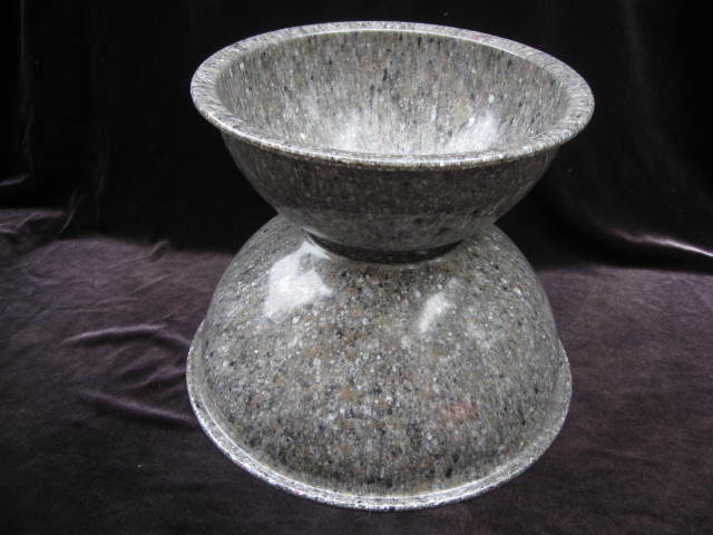 Set of 2 Gray Brookpark Melmac Confetti Spatter Garbage Bowls