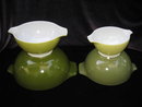 Set of 4 Vintage Green or Verde Pyrex Cinderella Nesting Mixing Bowls