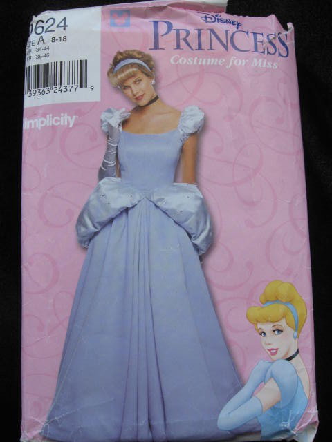 New Simplicity 0624 Disney Misses Cinderella Halloween Costume Sewing Pattern Size 8 - 18