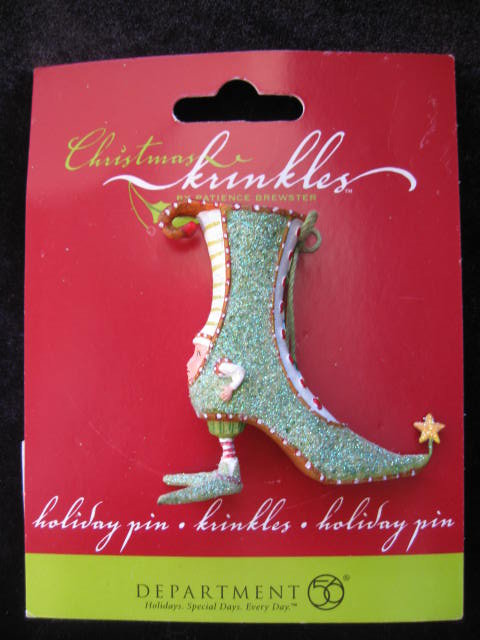 Department 56 Krinkles Christmas Brooch Holiday Pin