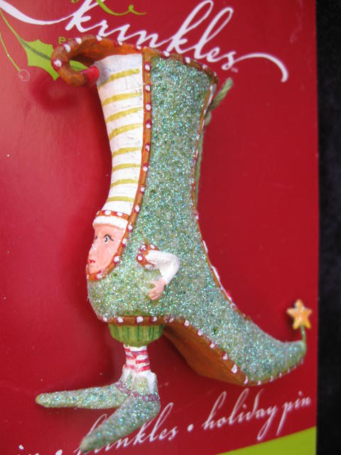 Department 56 Krinkles Christmas Brooch Holiday Pin