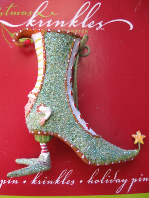 Department 56 Krinkles Christmas Brooch Holiday Pin