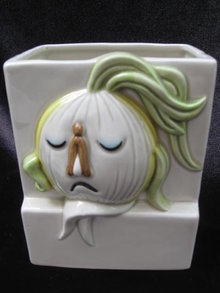 Vintage Fitz & Floyd Anthropomorphic 3D 3 D Dimensional Stinky Onion Planter