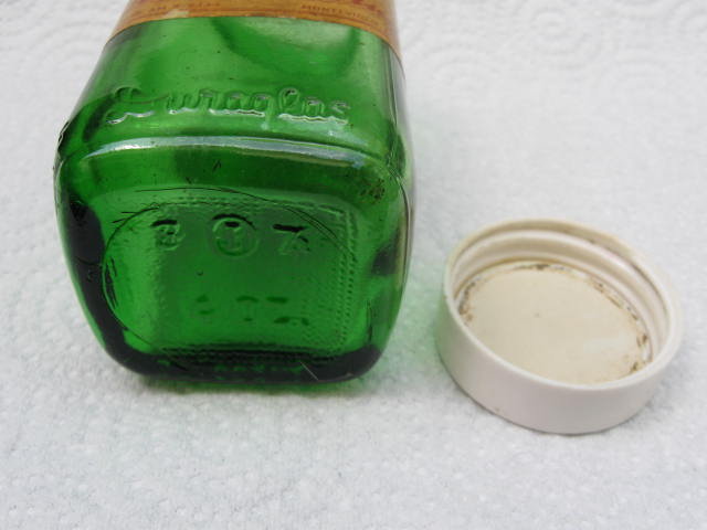Prescription Bottle Vintage Green Duraglas Prescription Bottle 1950's