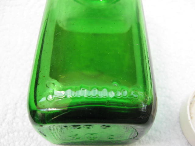 Prescription Bottle Vintage Green Duraglas Prescription Bottle 1950's