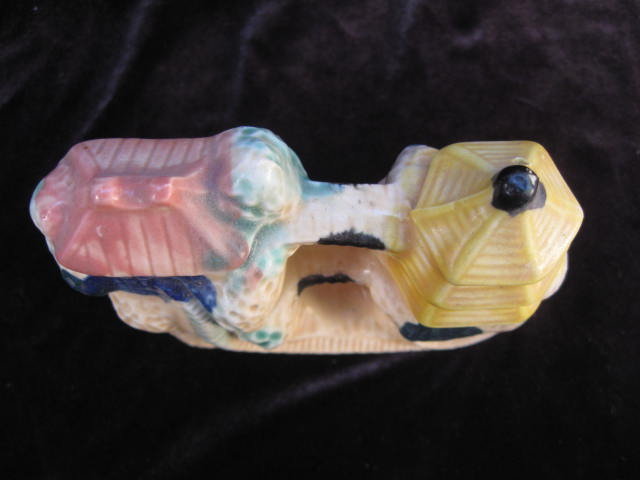 Vintage Pagoda Fish Aquarium Ceramic Figurine Japan