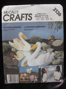 New Vintage McCall's Crafts 2146 Swan Duck Pig, Lamb Penguin Animal Package Sewing Pattern