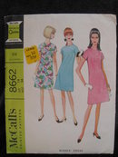 New Vintage McCall's 8662 Misses' Shift Dress Sewing Pattern 1960's