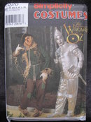 New Simplicity 7820 Men's or Teen Boys' Wizard of Oz Scarecrow & Tin Man Halloween Costume Sewing Pattern OOP