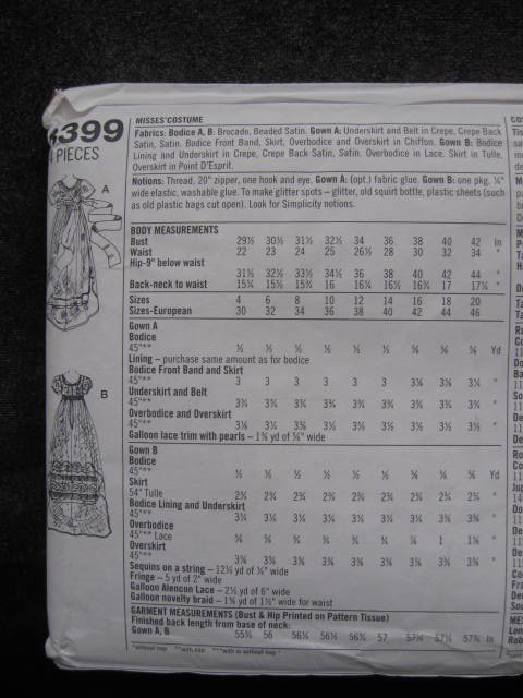 New Simplicity 8399 Misses' The Titanic Rose Halloween Costume Sewing Pattern OOP