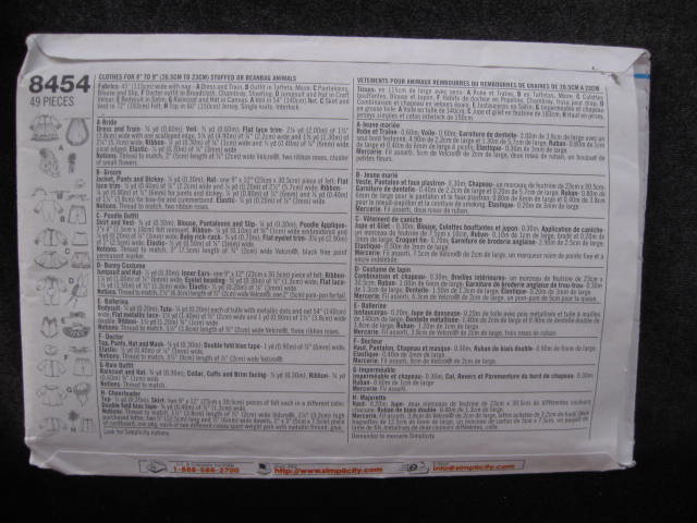Simplicity 8454 Halloween Costume Clothes For 8 - 9