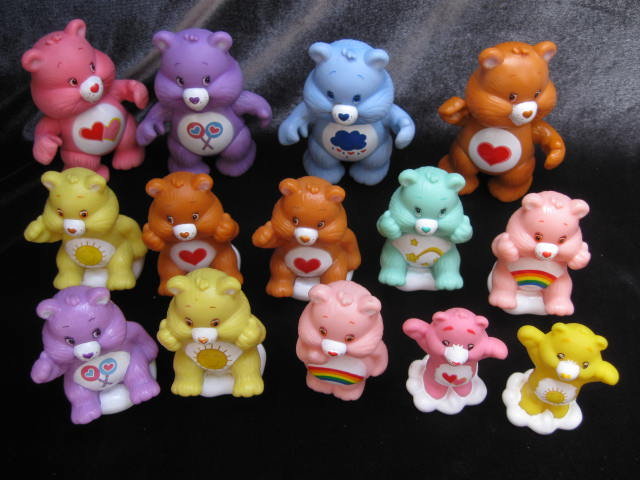 Lot of 14 PVC Care Bears - 4 Are Poseable Posable