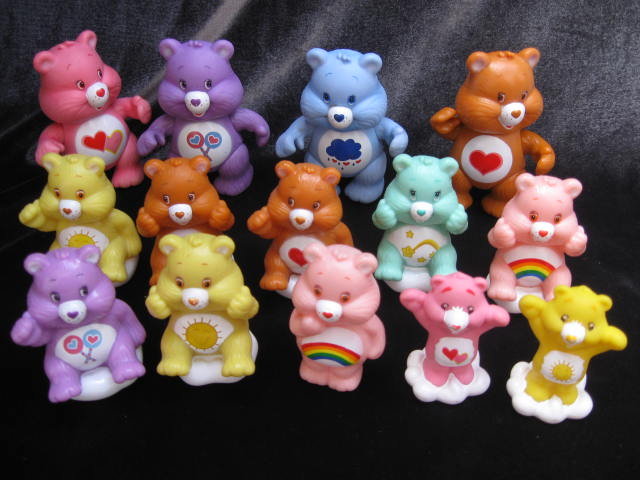Lot of 14 PVC Care Bears - 4 Are Poseable Posable
