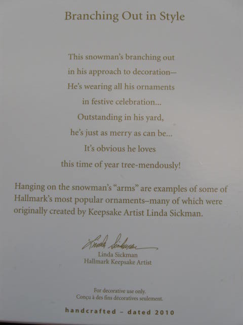 Hallmark 2010 Branching Out In Style 1st In Series Club Exclusive Christmas Tree Ornament