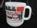 Vintage Baseball Mug Milk Glass With Slogans