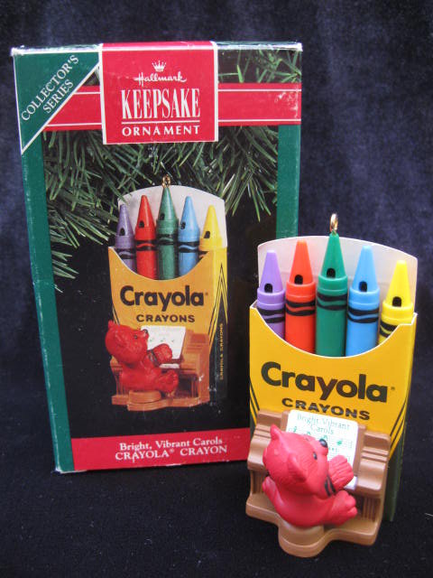 Hallmark 1991 Bright Vibrant Carols Crayola Crayon 3rd In Series Christmas Tree Ornament