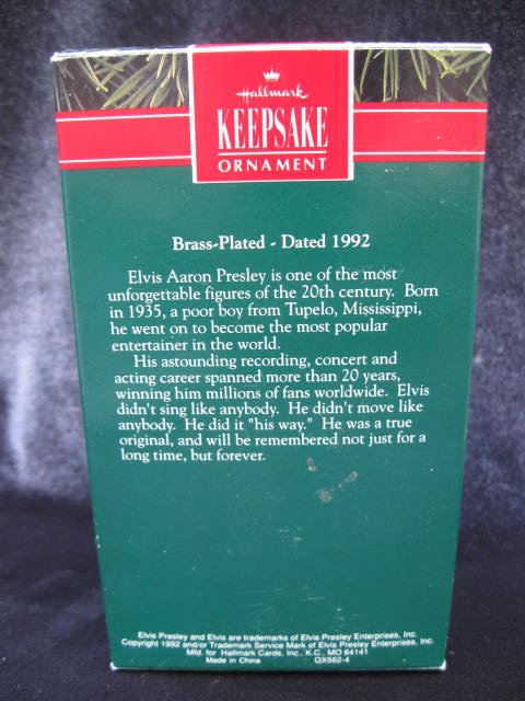 Hallmark 1992 Elvis Presley Christmas Tree Ornament