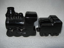 Vintage Set Souvenir Locomotive and Coal Car Train Salt & Pepper Shakers