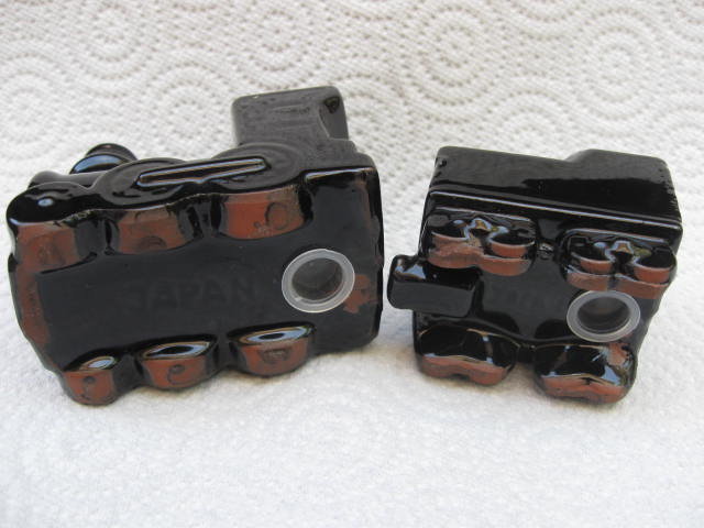 Vintage Set Souvenir Locomotive and Coal Car Train Salt & Pepper Shakers