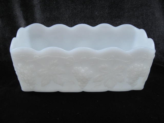 Fire King Milk Glass Grape Clusters Planter