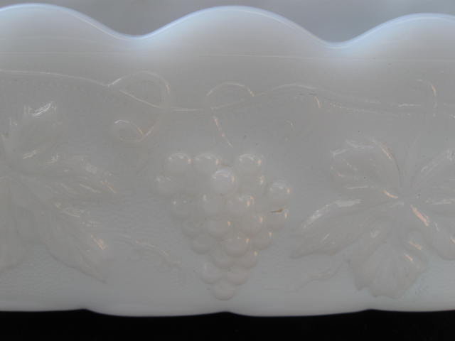 Fire King Milk Glass Grape Clusters Planter