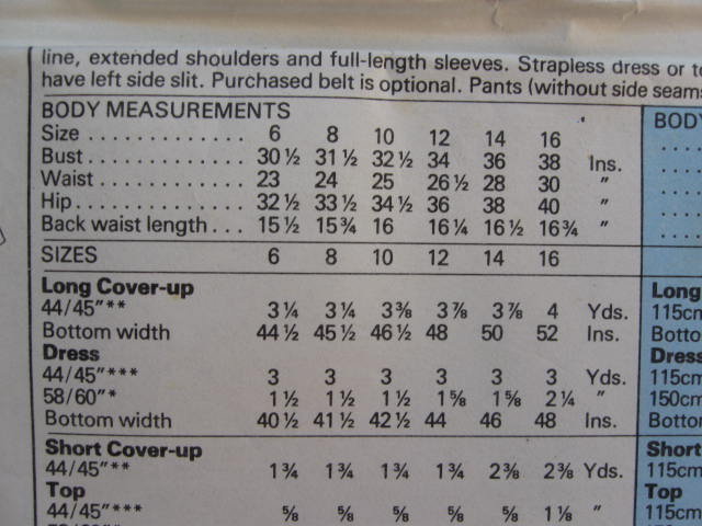 New Vintage McCall's 7364 Jacqueline Smith Cover Up Dress or Top & Pants Sewing Pattern 1980's