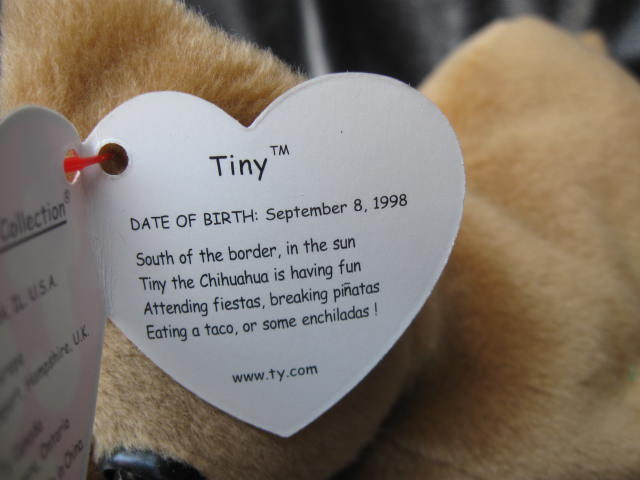 Ty Tiny The Chihuahua Dog Retired Beanie Baby