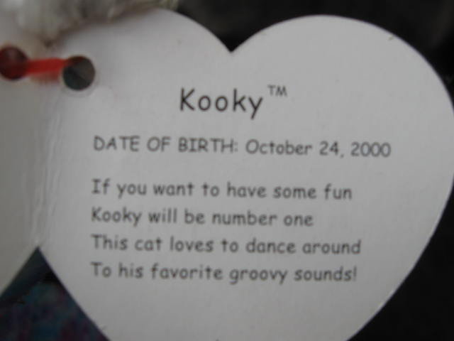 Ty Kooky The Blue Stripped Cat Retired Beanie Baby