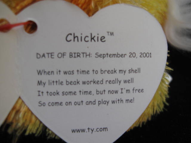 Ty Chickie The Baby Chick Retired Beanie Baby