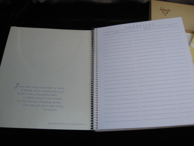 Vintage 1987 Hallmark Address & Card Holder & Ambassador Stationery