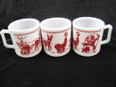 6 Vintage Hazel Atlas Clown Pig Donkey Seal Circus Child's Mugs