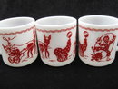 6 Vintage Hazel Atlas Clown Pig Donkey Seal Circus Child's Mugs