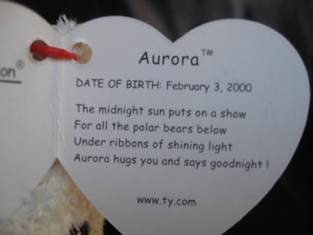 Ty Aurora The Polar Bear Retired Beanie Baby