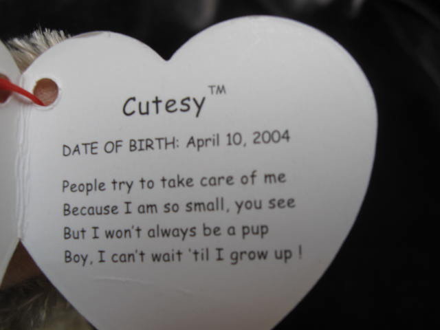 Ty Cutesy The Pup Puppy Dog Retired Beanie Baby