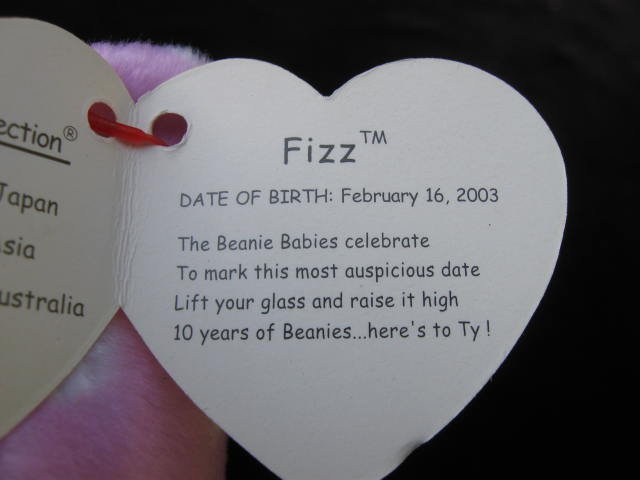Ty Fizz The New Years Eve Bear Retired Beanie Baby