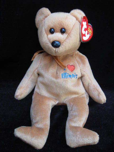 Ty ILLINOIS I Love Illinois Bear Retired Beanie Baby