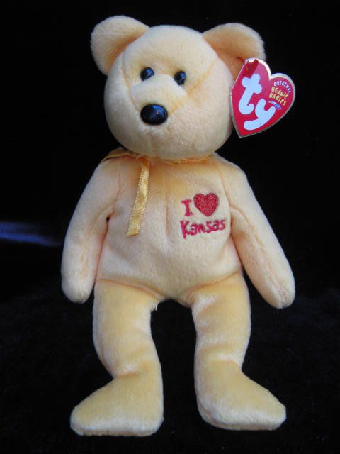 Ty KANSAS I Love Kansas Bear Retired Beanie Baby