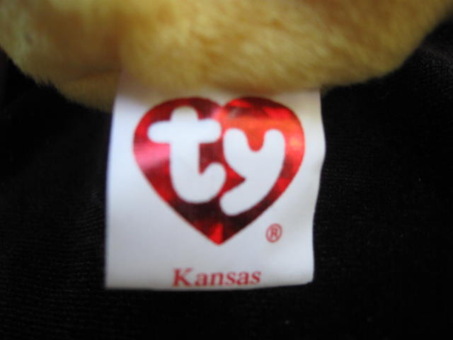 Ty KANSAS I Love Kansas Bear Retired Beanie Baby